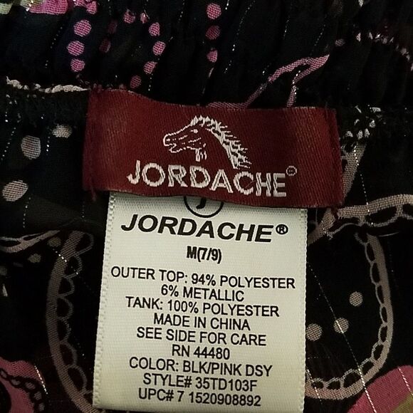 Jordache Black and Pink Women’s Top – Blouse Size M - Picture 3 of 3